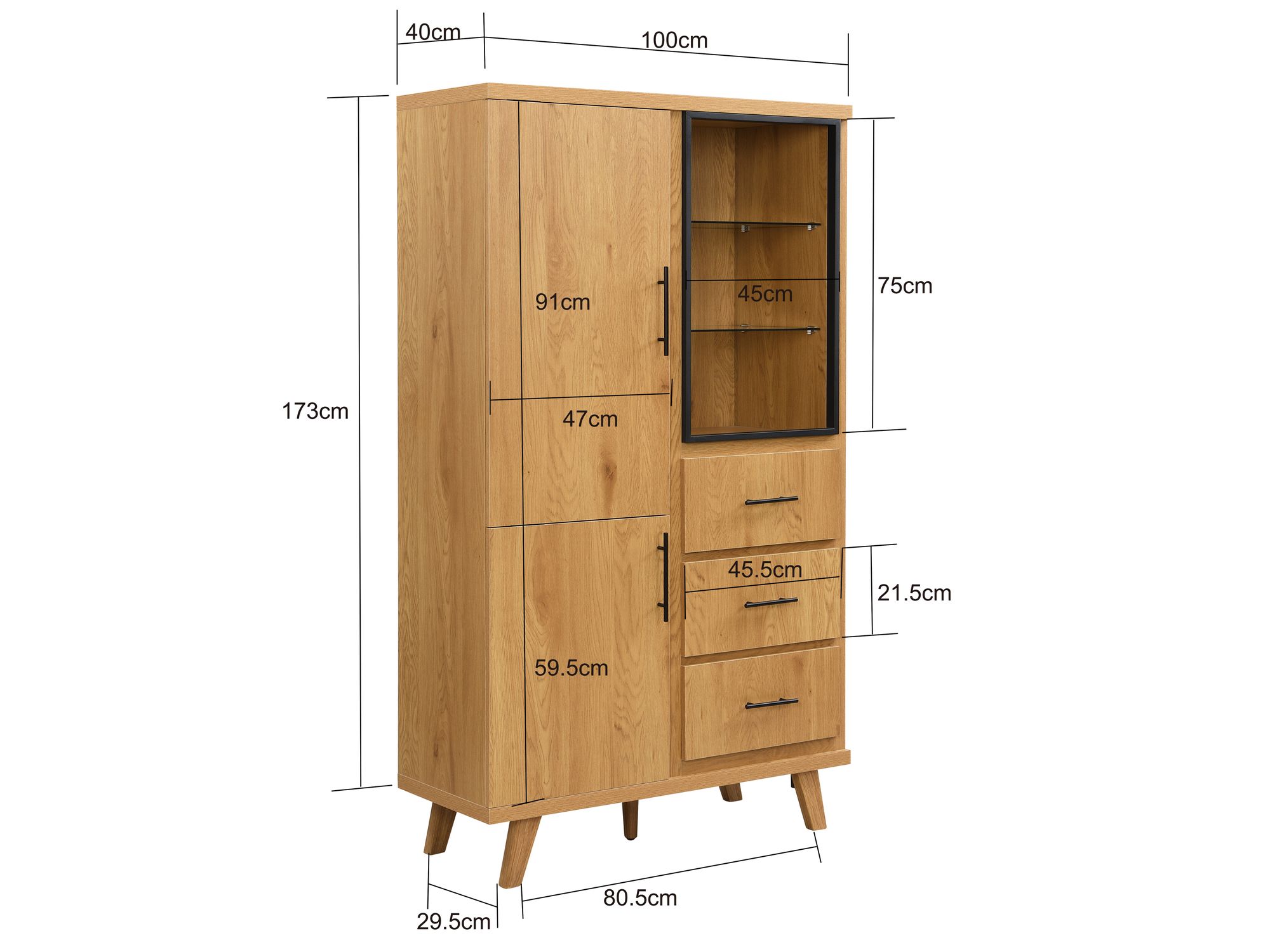 Highboard Storas Braun 100 × 40 × 188 cm