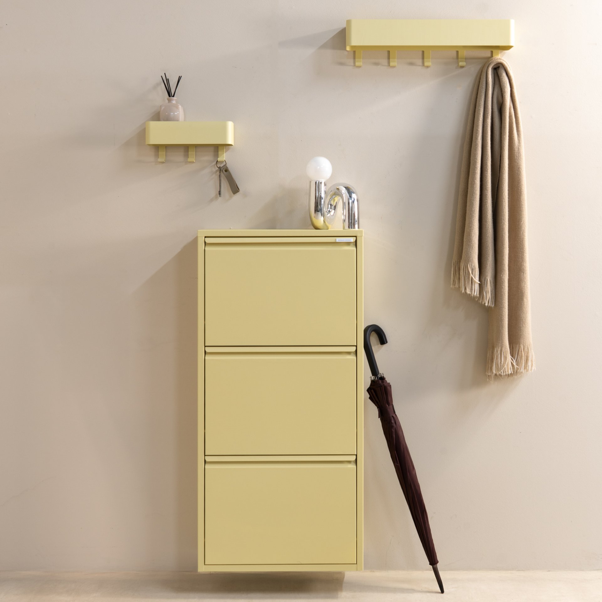 Spinder Design Wandgarderobe Dax Play 5 Butter Yellow