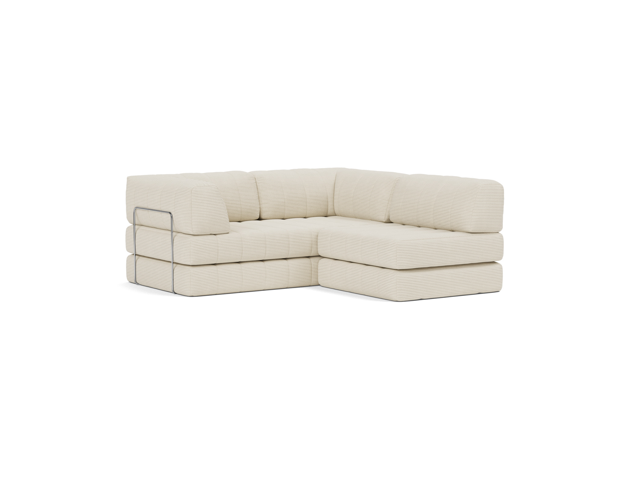 Schlafsofa CozyPad Grand mit Armlehnen Kord Corduroy 594-Ivory