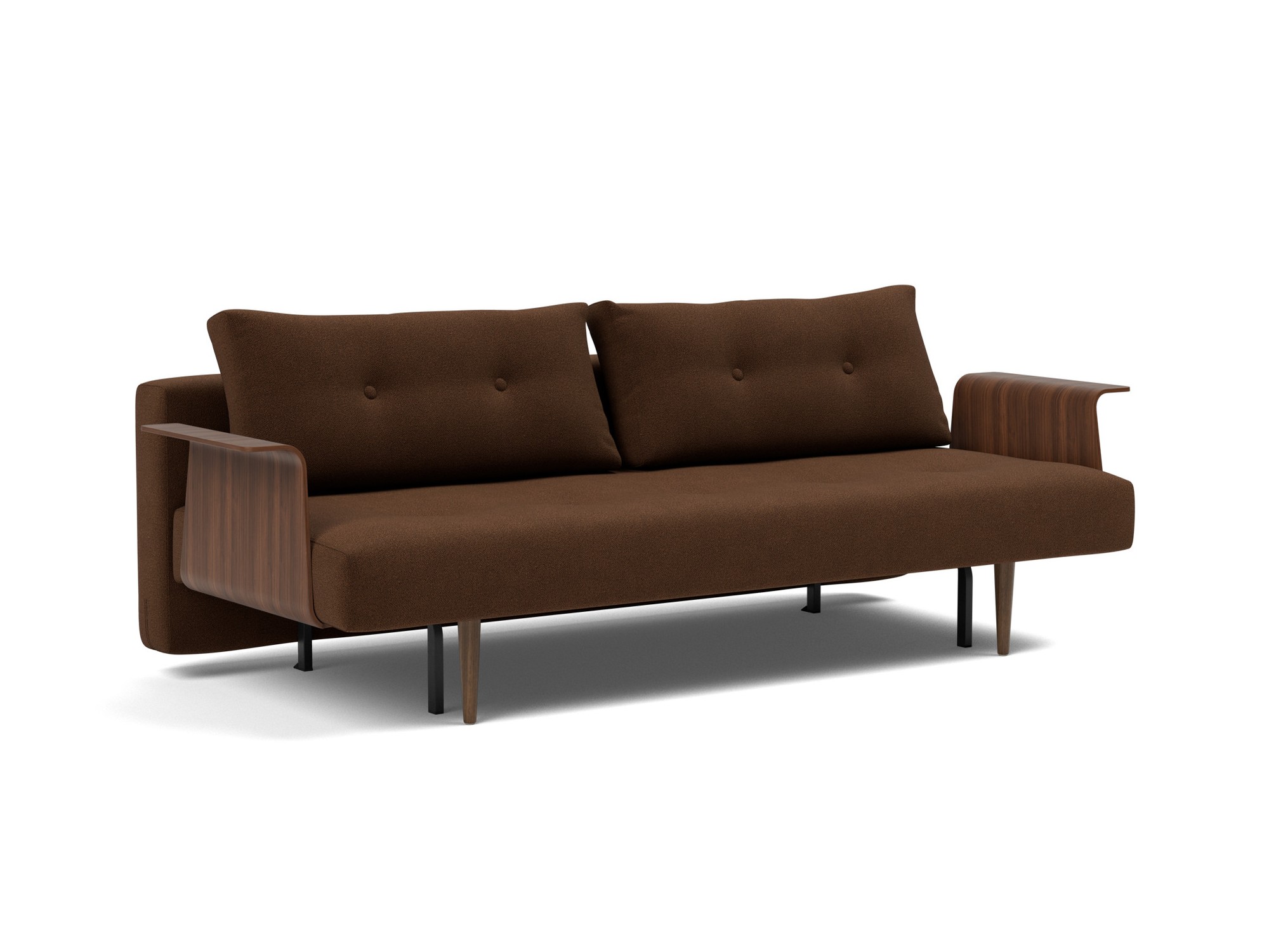 Schlafsofa Recast mit Armlehnen Strukturierter Stoff Taura 359-Cappuccino