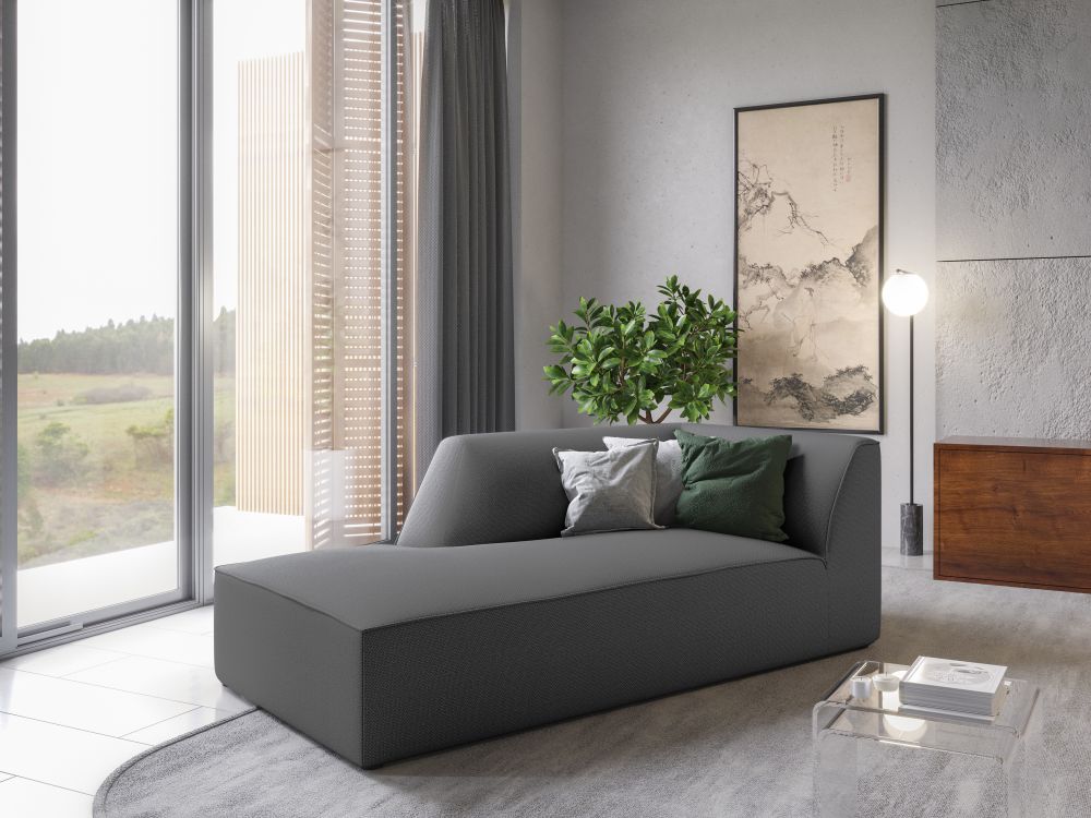 Cosmopolitan Design Chaiselongue Siena Strukturierter Stoff Ottawa Grau Links