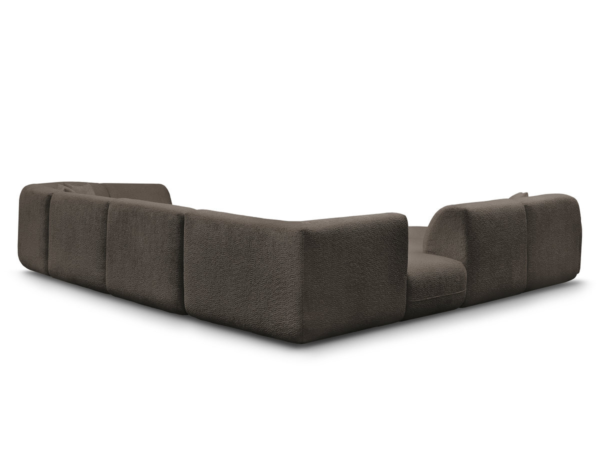Bobochic Anda Wohnlandschaft mit Pouf 396 × 357 cm Chenille Braun Ecke links