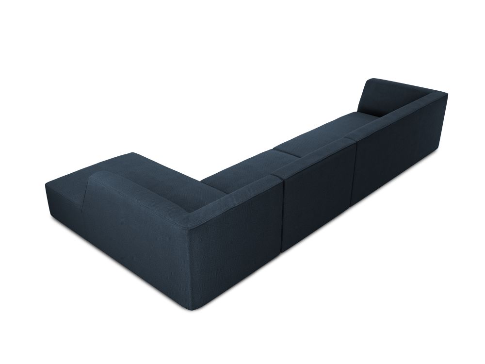 Cosmopolitan Design Ecksofa Siena 5-Sitzer Strukturierter Stoff Ottawa Marineblau Rechts