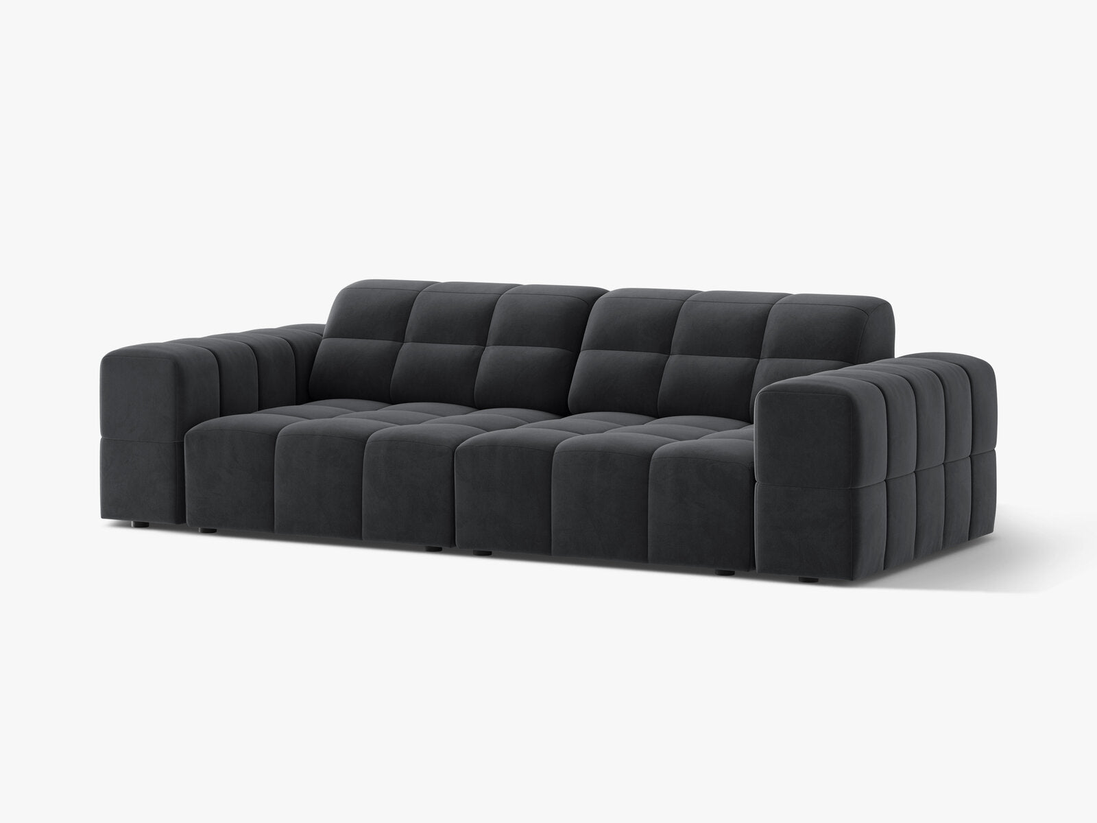 Micadoni Sofa Jennifer 3-Sitzer Samt Bluvel Grau