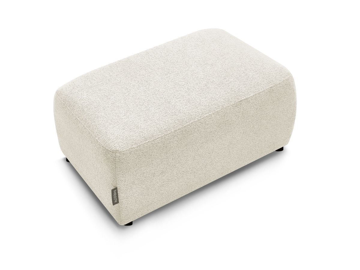 Bobochic Atilla Pouf Melange-Stoff Weiß