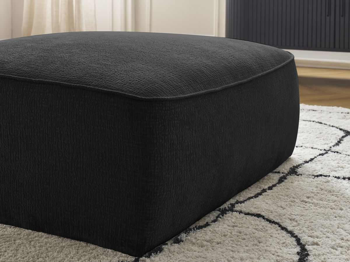 Bobochic Leopold Pouf Strukturstoff Schwarz