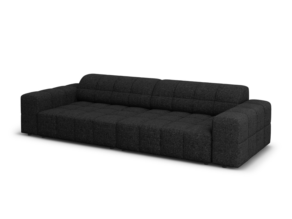 Cosmopolitan Design Sofa Chicago 4-Sitzer Chenille Haga Schwarz