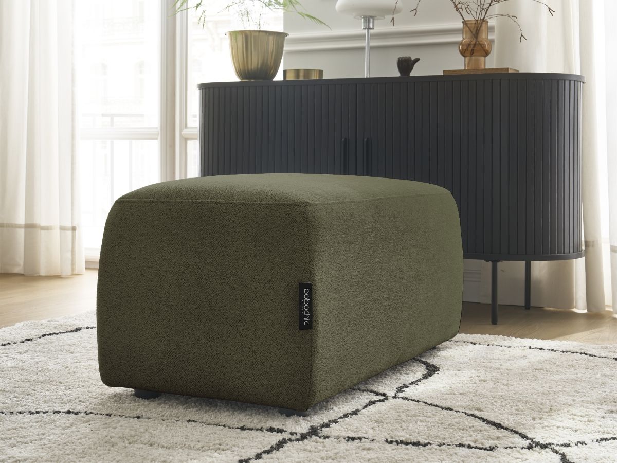 Bobochic Atilla Pouf Melange-Stoff Grün