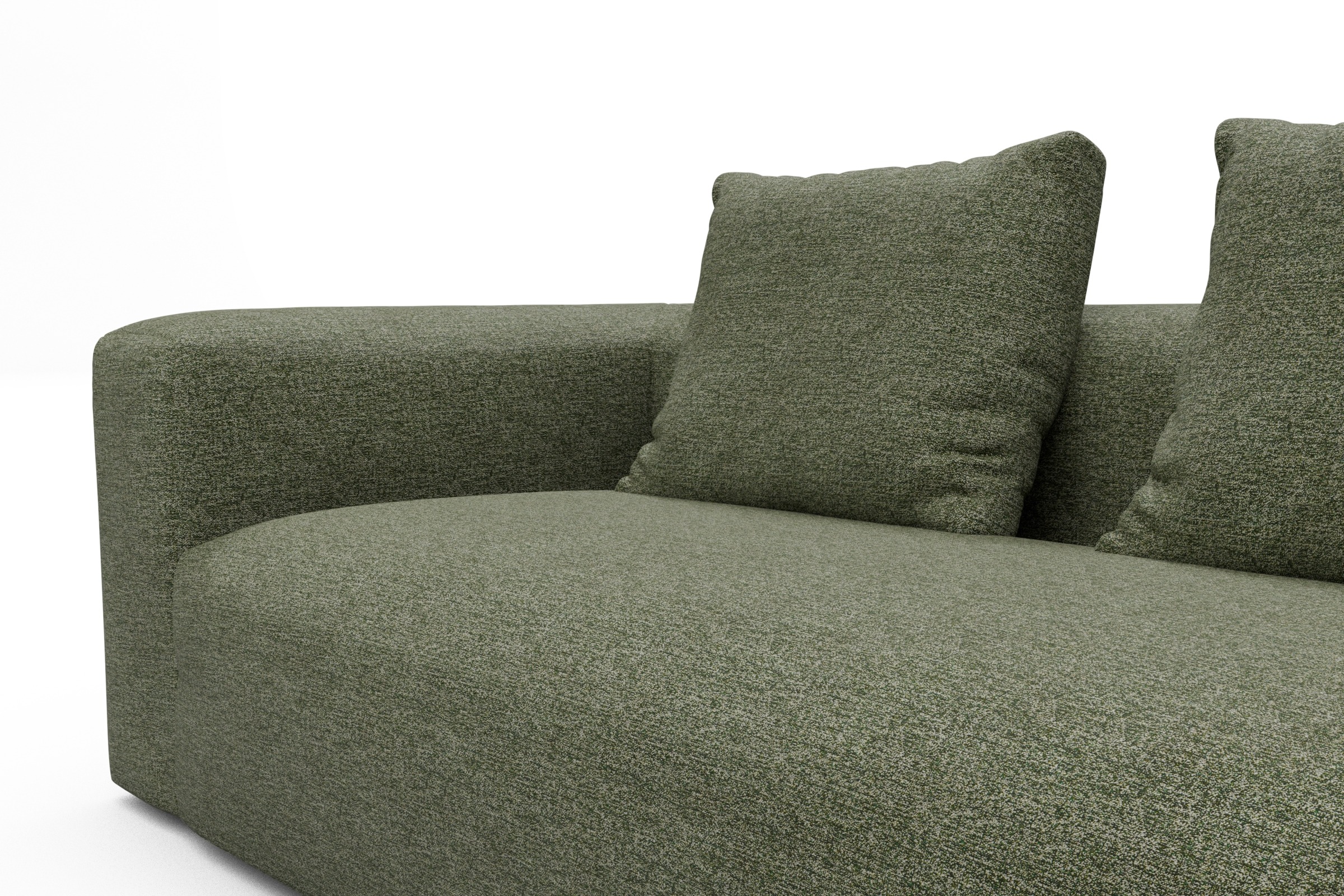 Ecksofa Fred Relax-Ecke rechts mit 2,5-Sitzer Carreno-Vivid-Green