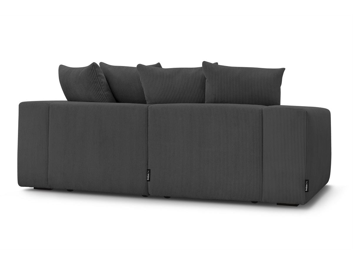 Bobochic Voltaire Sofa 4-Sitzer mit Pouf 248 × 100 cm Cordsamt Dunkelgrau