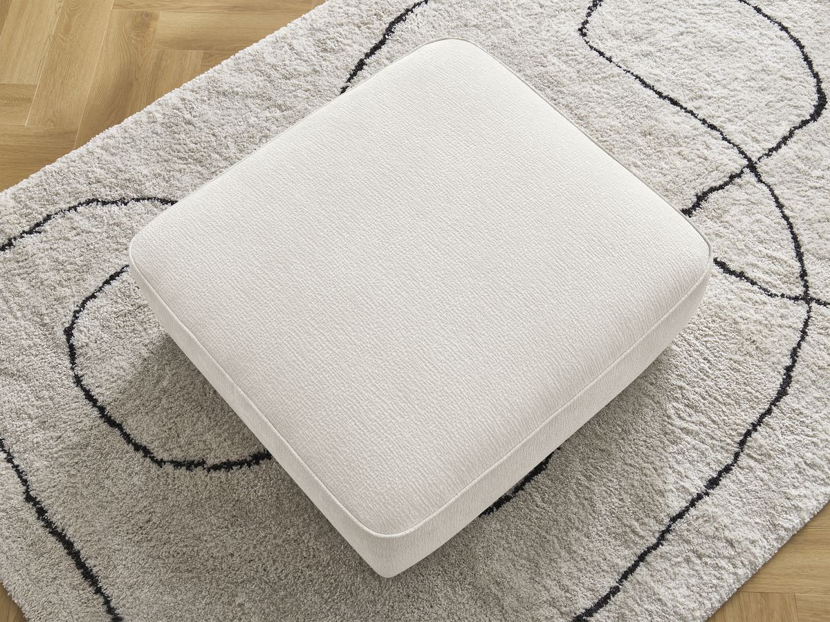 Bobochic Leopold Pouf Strukturstoff Weiß