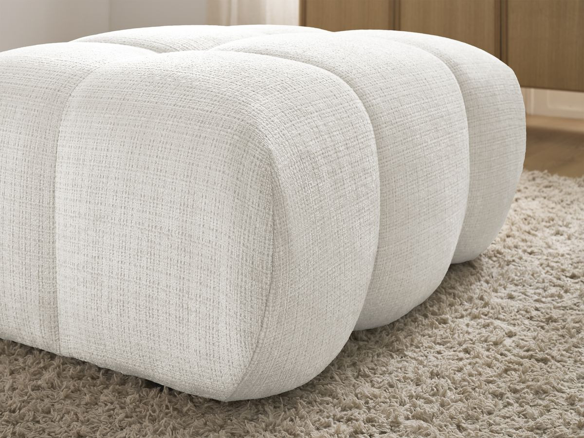 Bobochic Ivane Pouf Strukturstoff Weiß