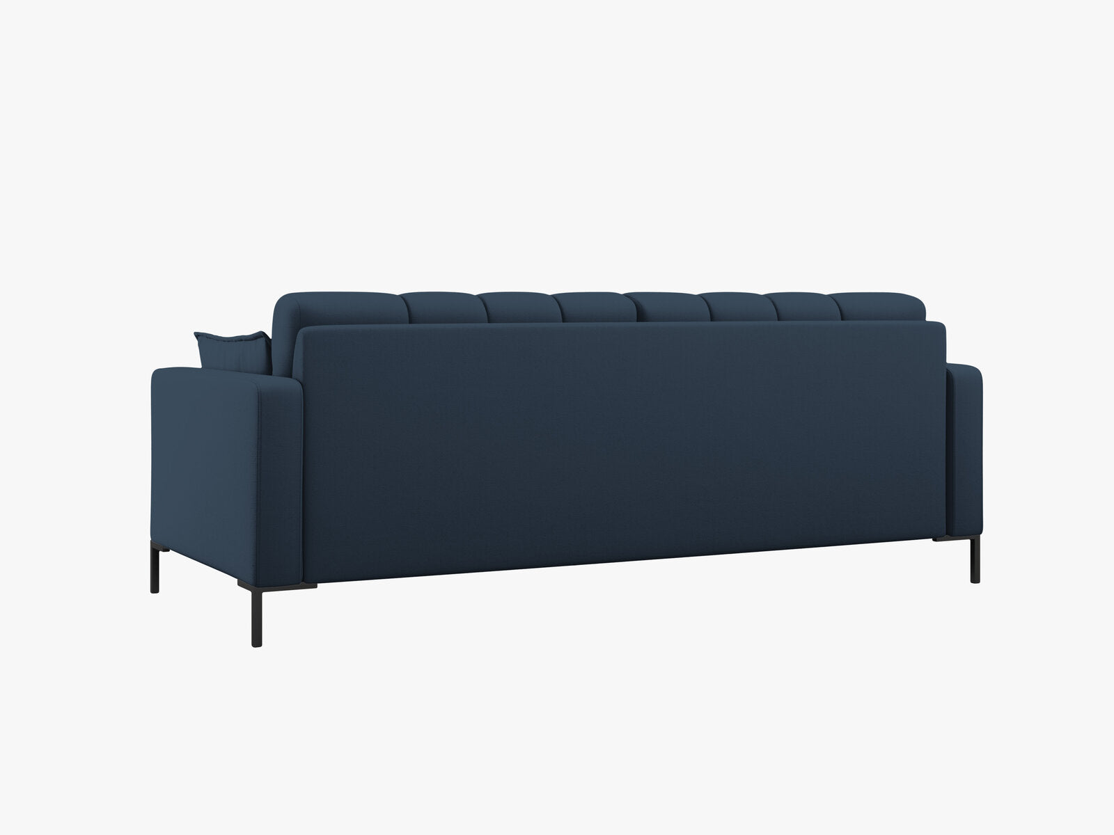 Micadoni Sofa Mamaia 3-Sitzer Strukturierter Stoff Neve Blau schwarze Beine