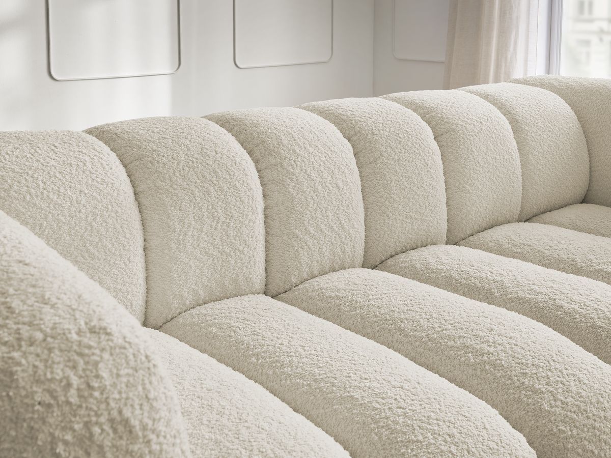 Bobochic Talia Sofa 3-Sitzer Bouclé-Stoff Beige