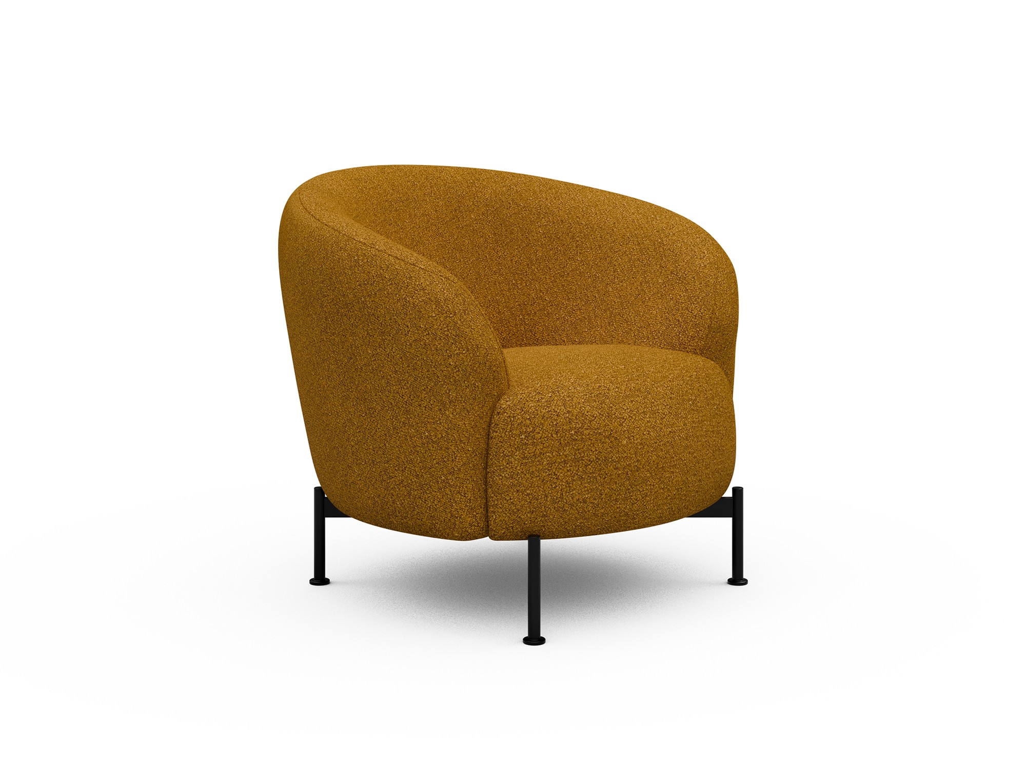 Sessel Ronda X-Metallgestell Schwarz Boucle Skandi 536-Ochre