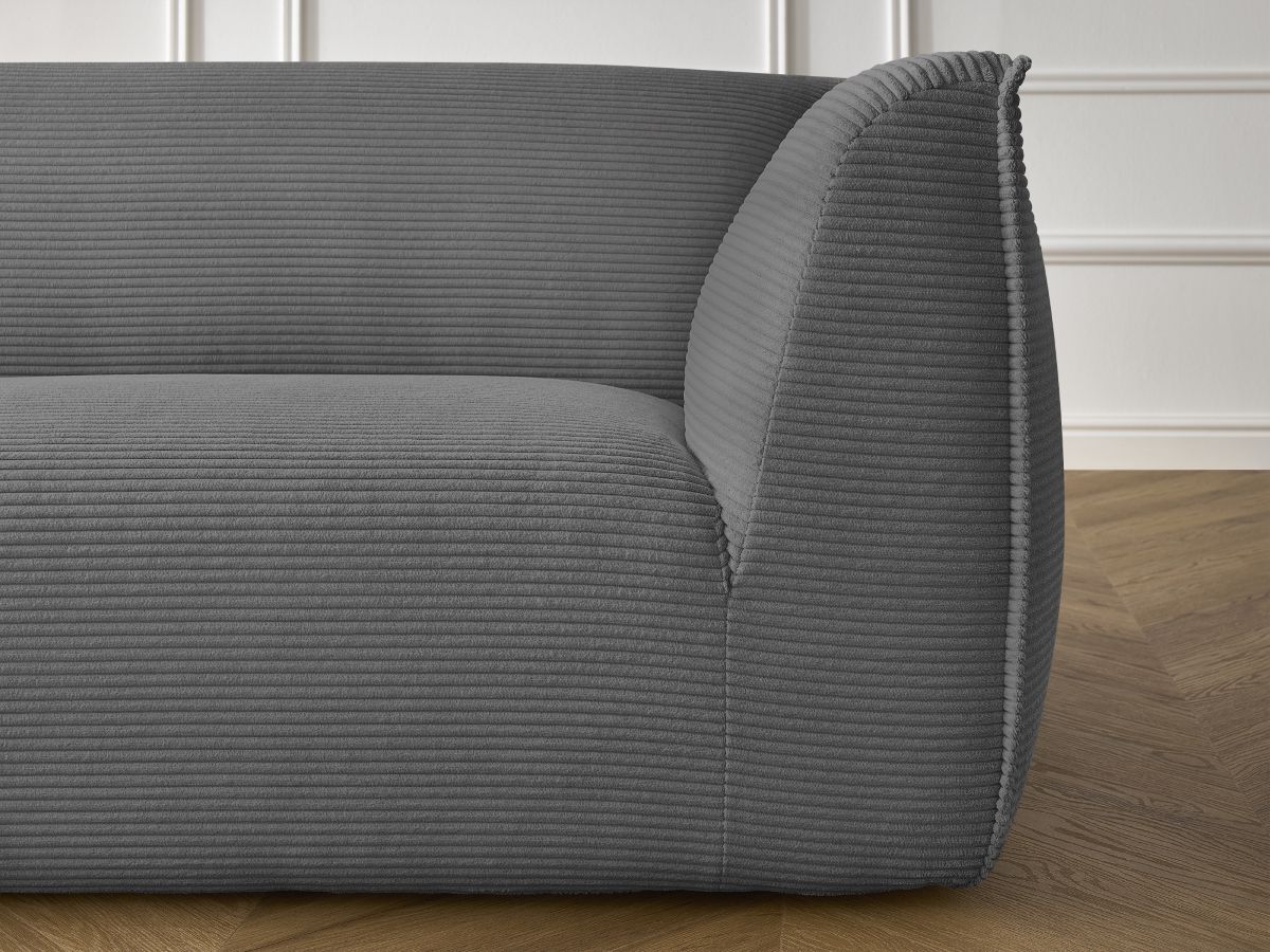 Bobochic Giorgia Sofa 3-Sitzer Cordsamt Dunkelgrau