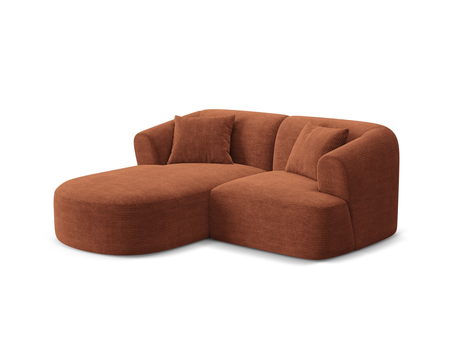 Cosmopolitan Design Ecksofa Campi 3-Sitzer Kord Lincoln D Terrakotta Links