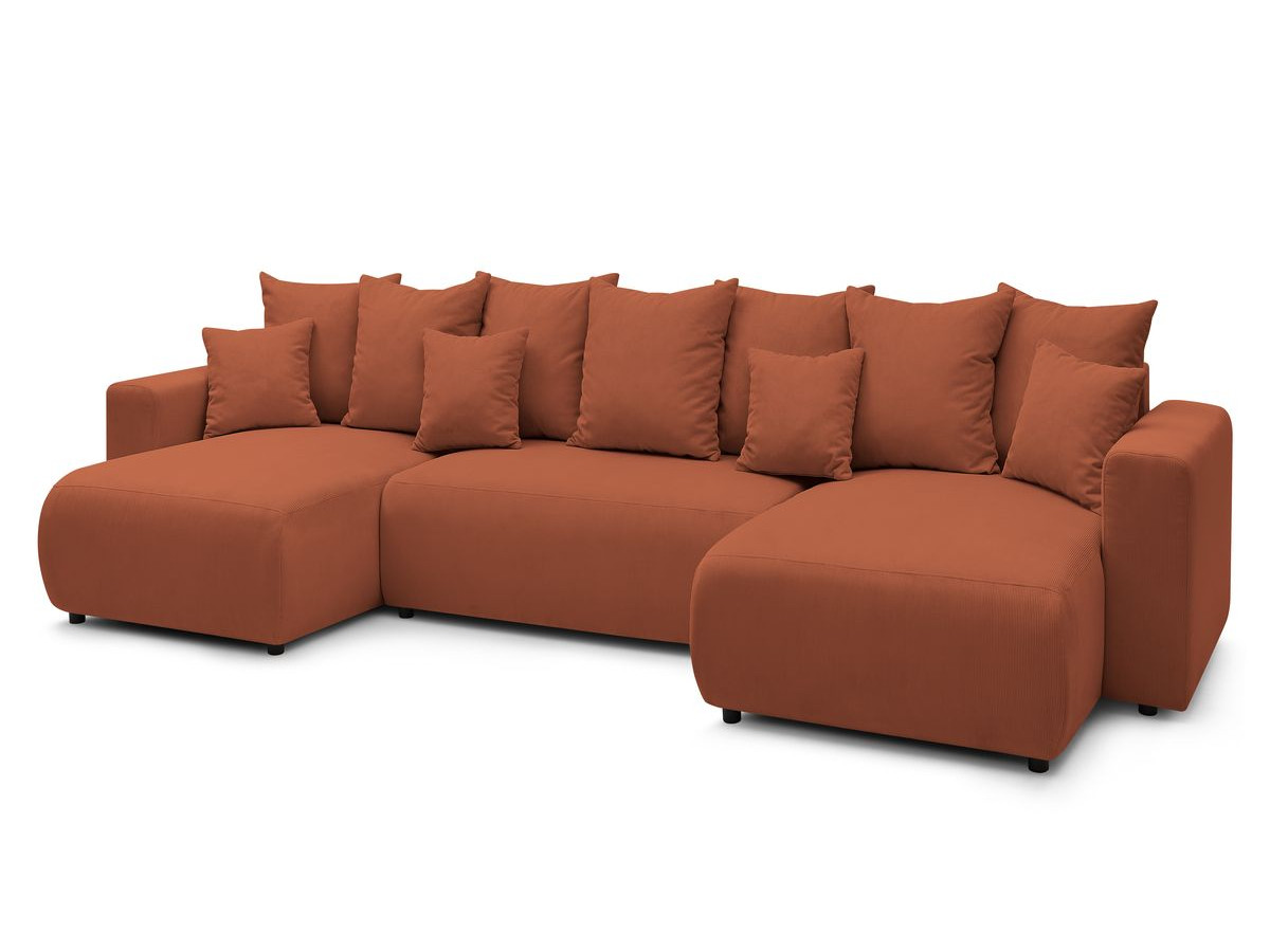 Bobochic Envy Wohnlandschaft mit Pouf Cordsamt Orange