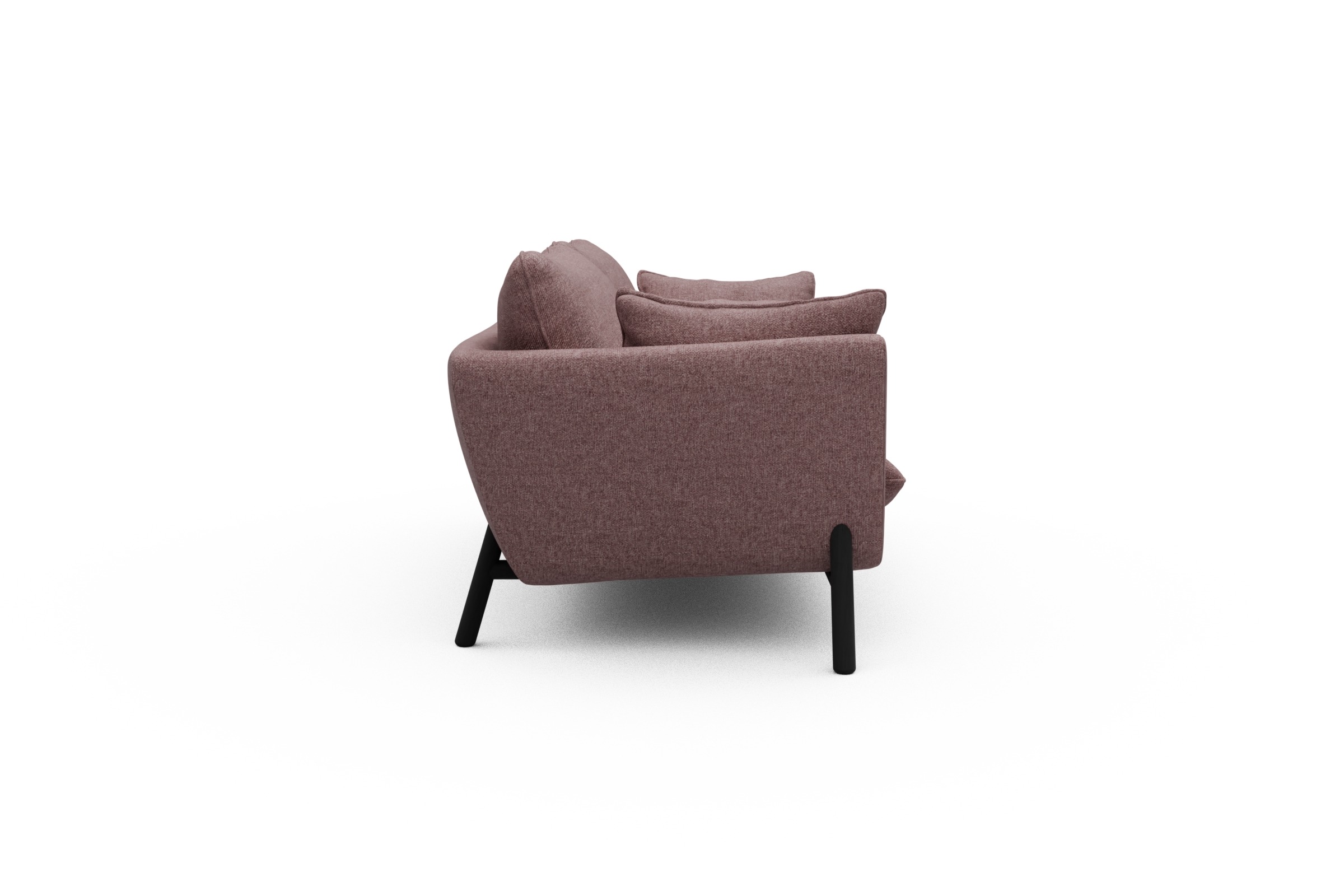 Sofa Emil 2-Sitzer Beinfarbe Eiche Schwarz Sama-Flamingo