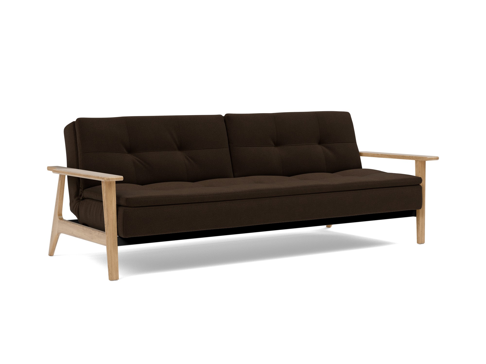 Schlafsofa Dublexo Frej Strukturierter Stoff Taura 358-Chocco