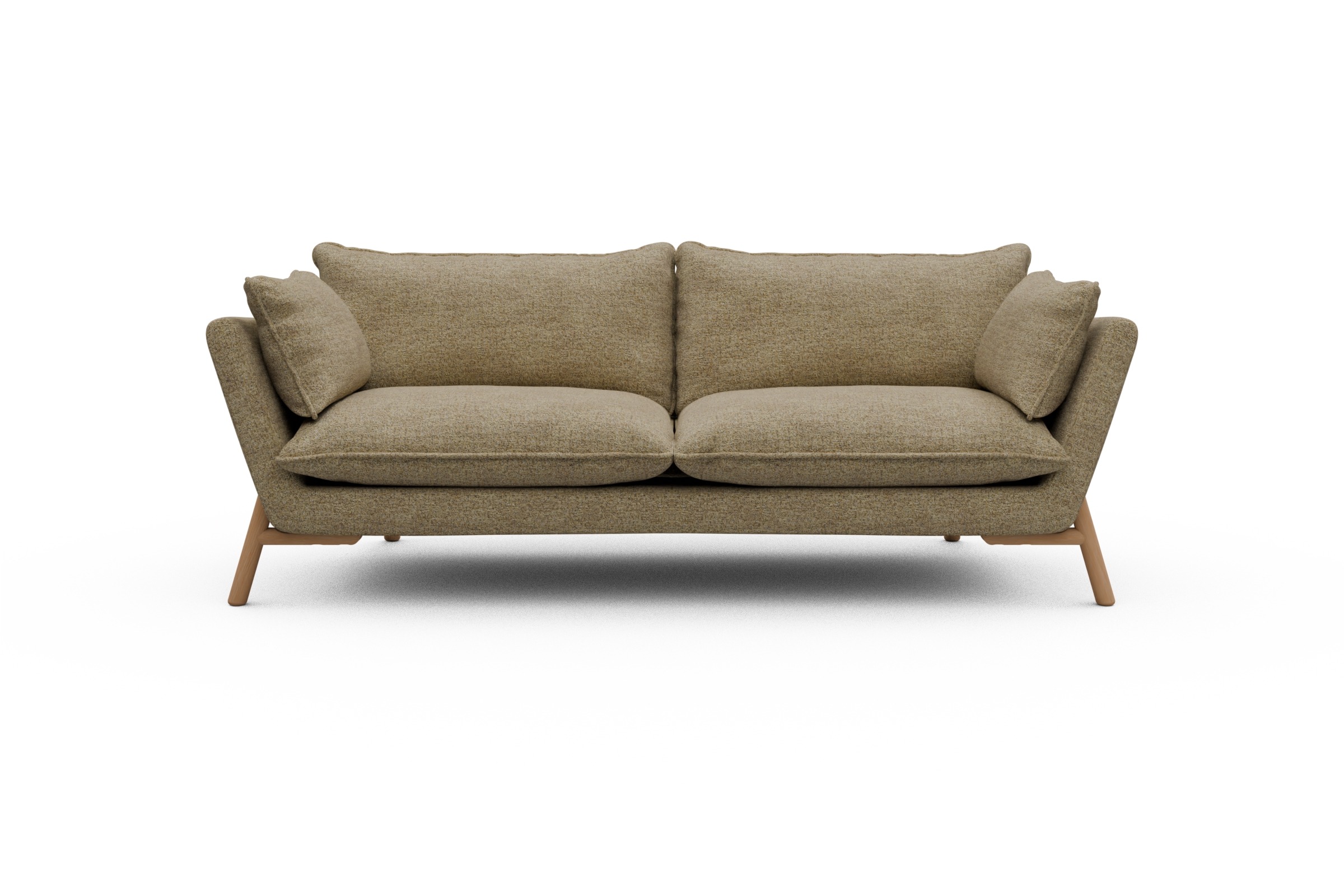 Skandi Home Sofa Emil PREMIUM 3-Sitzer Beinfarbe Eiche Natur Carreno-Silician-Yellow moebelfaktor