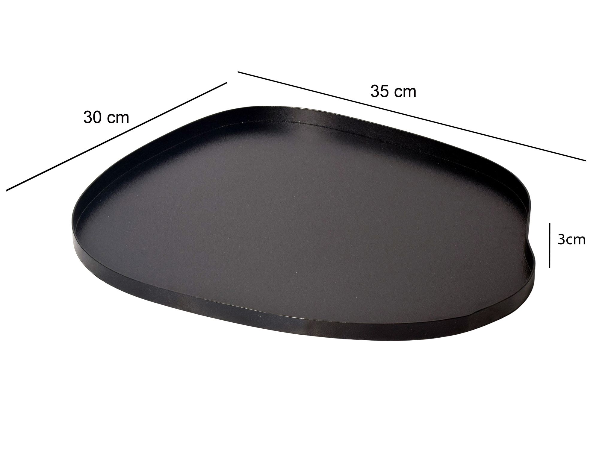 Dekotablett Tinnoset Metall Schwarz 35 × 30 × 3 cm