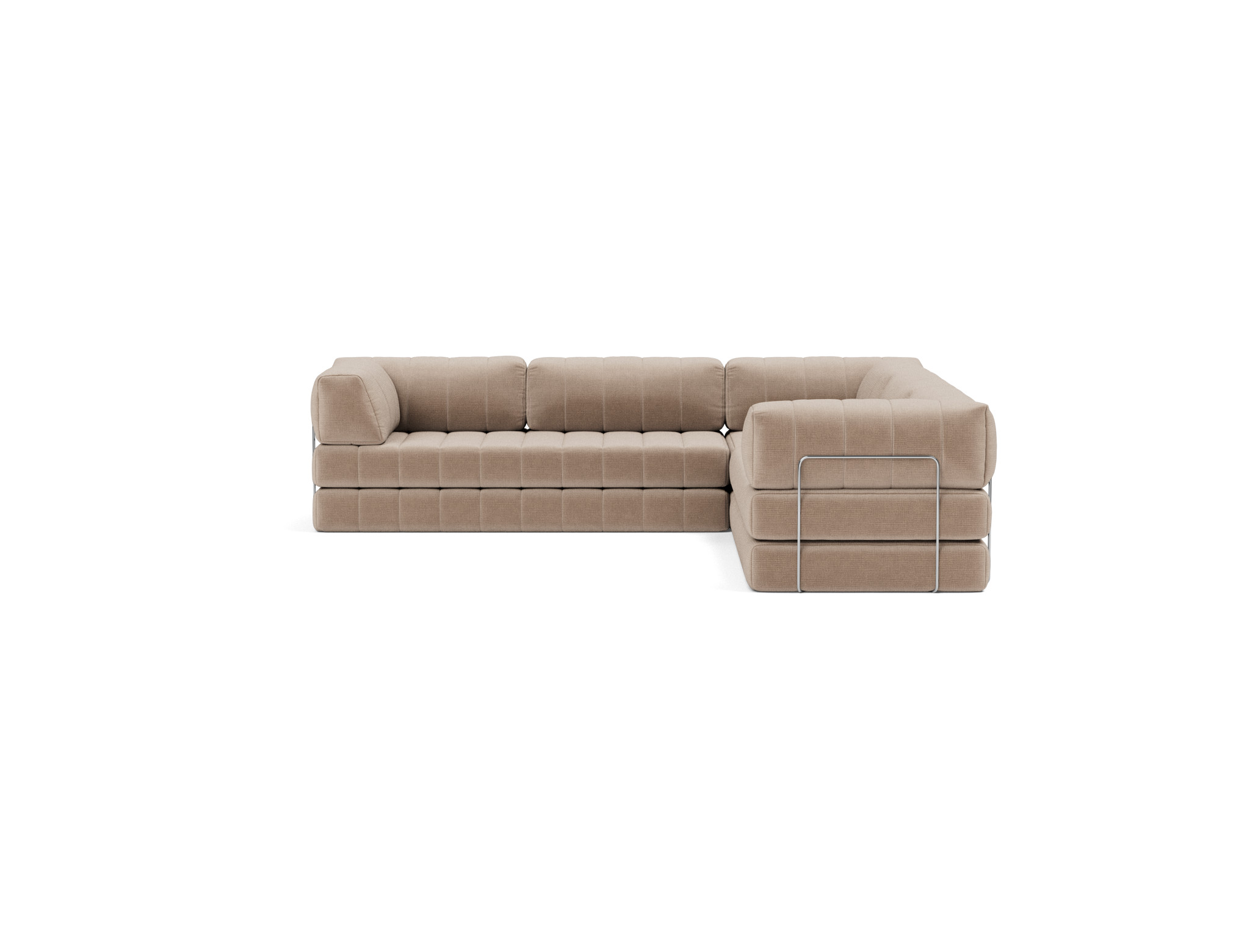 Eck-Schlafsofa CozyPad mit Armlehnen Chenille Esina 417-Mocha