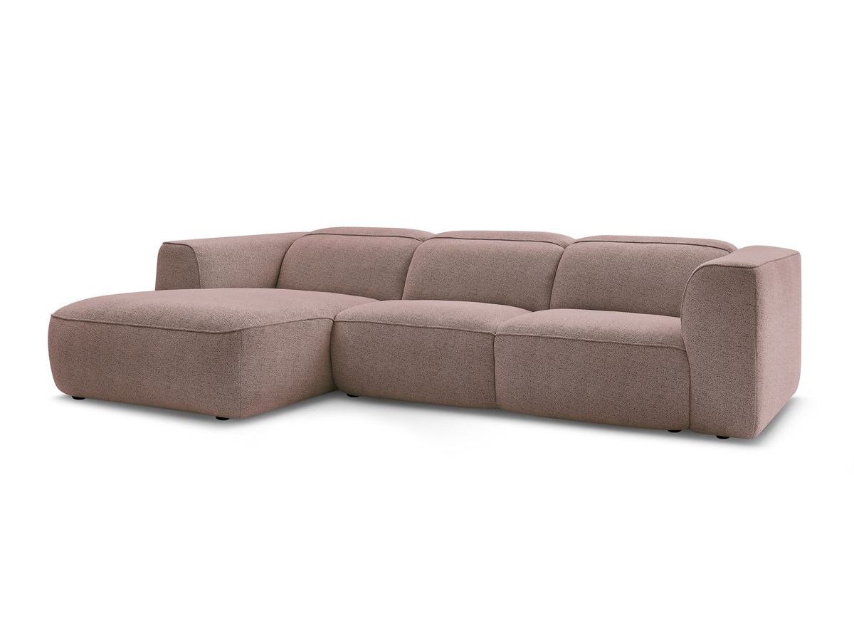 Bobochic William Ecksofa Melange-Stoff Rosa Ecke links