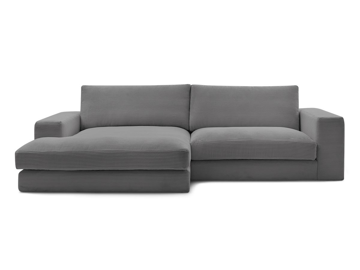 Bobochic Leonard Ecksofa 234 × 159 cm Cordsamt Dunkelgrau Ecke links