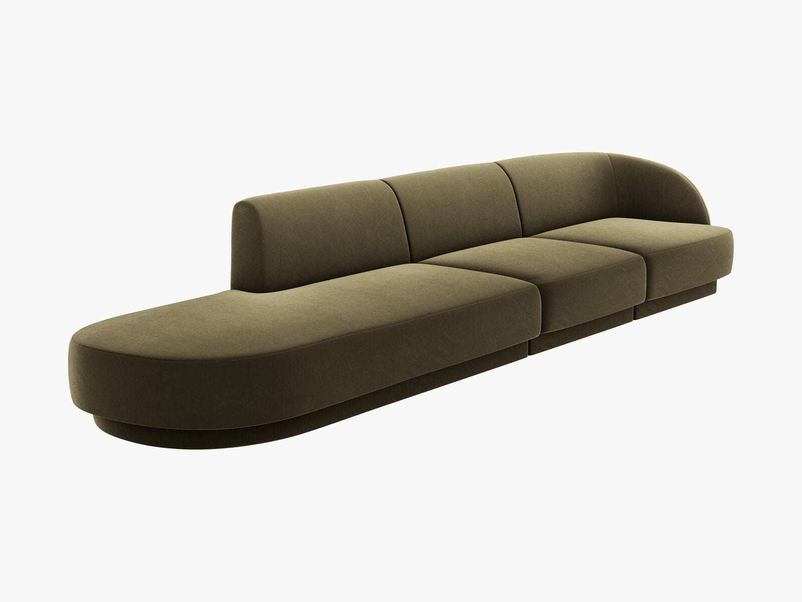 Micadoni Sofa Miley 4-Sitzer Links Samt Bluvel Grün