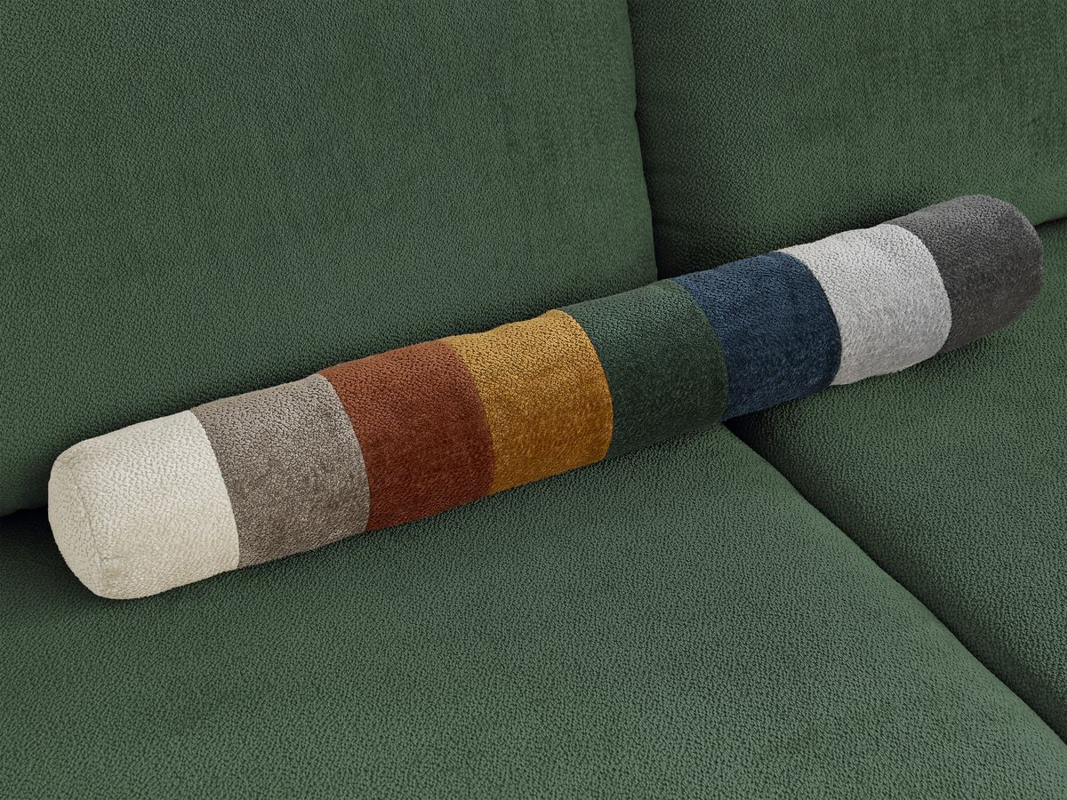 Bobochic Lucien Ecksofa mit Schlaffunktion und Bettkasten 296 × 198 cm Stoff Grün Ecke rechts