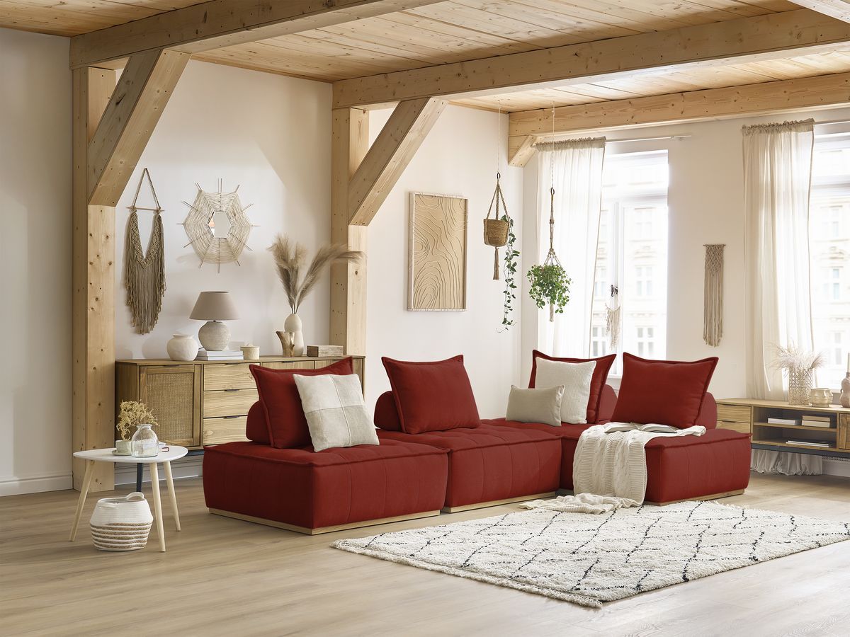 Bobochic Elisa Ecksofa Strukturstoff Orange