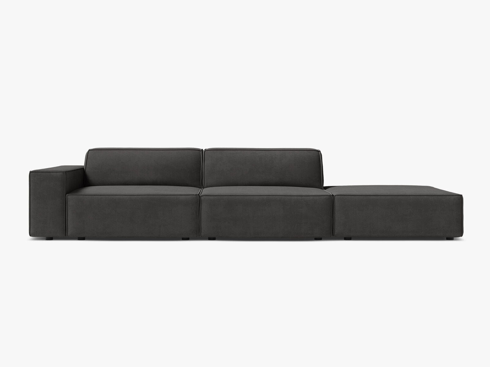 Micadoni Sofa Jodie 3-Sitzer Rechts Samt Bluvel Grau
