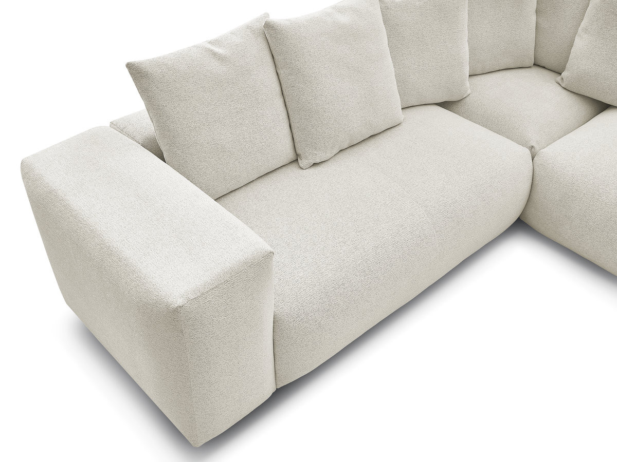Bobochic Voltaire Ecksofa 268 × 214 cm Melange-Stoff Weiß Ecke rechts