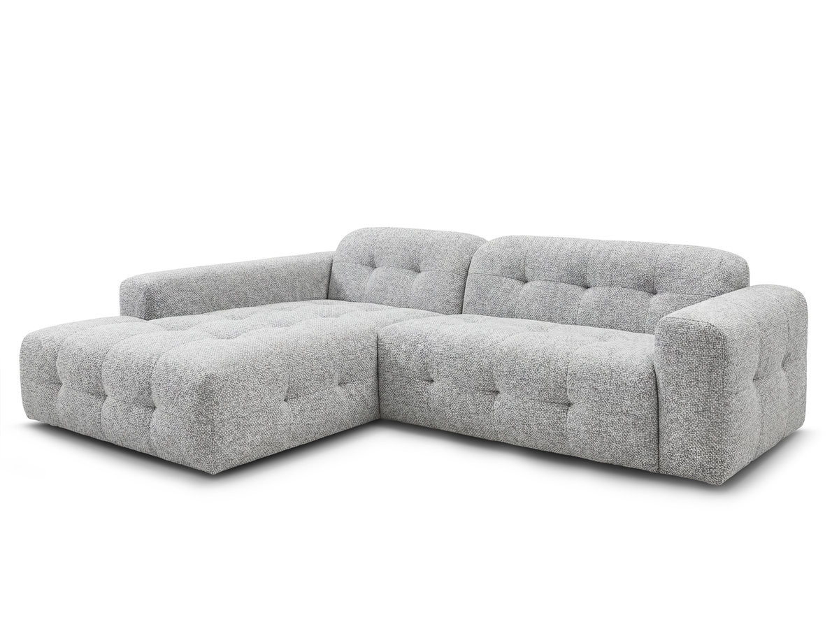 Bobochic Laura Ecksofa Melange-Stoff Hellgrau Ecke links