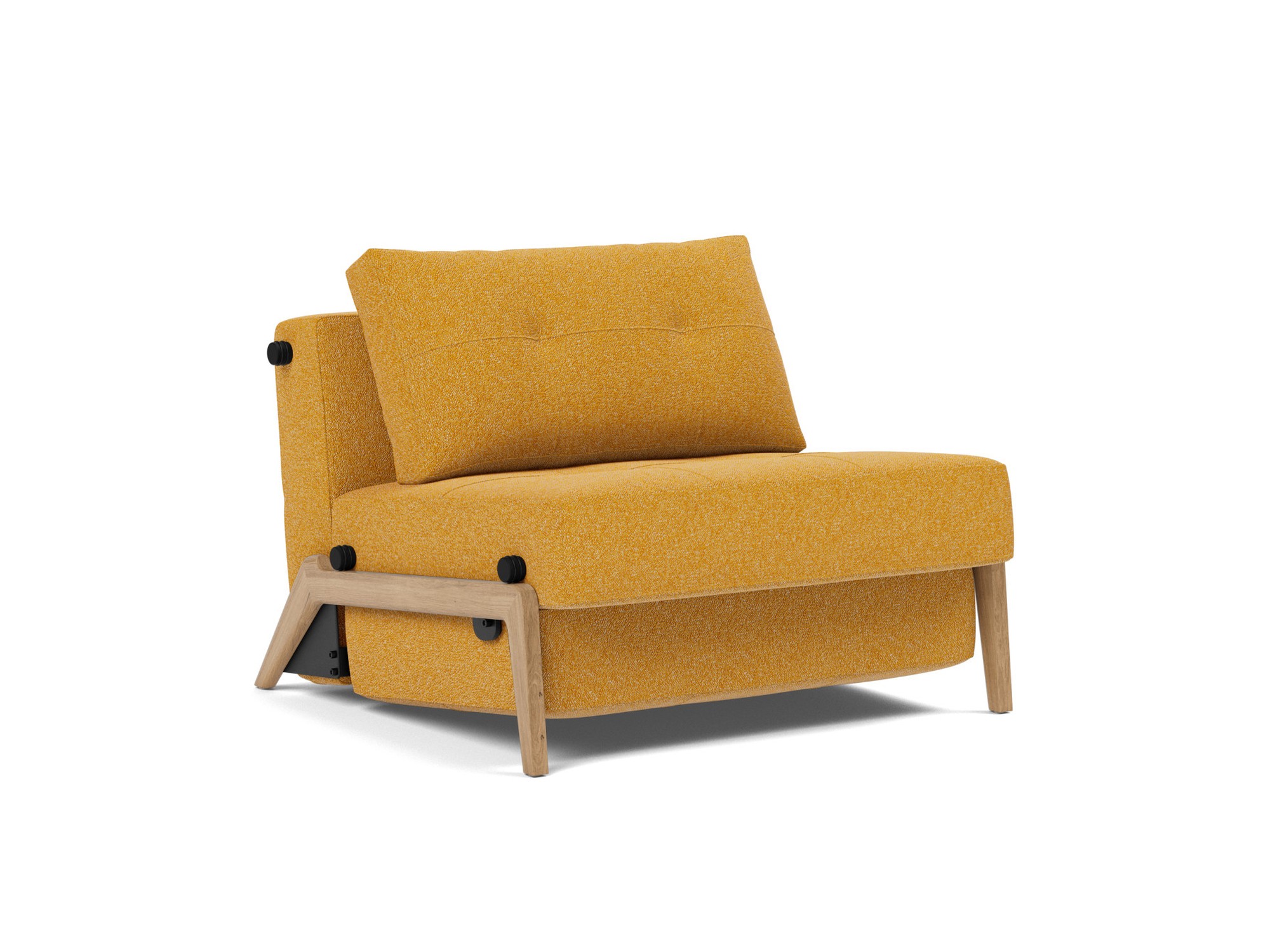 Schlafsessel Cubed 90 Boucle Skandi 536-Ochre Beine Eiche