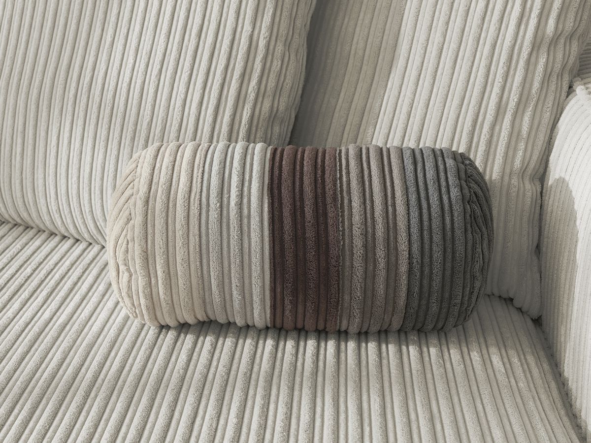 Bobochic Nina Ecksofa Cordsamt Hellgrau Ecke links