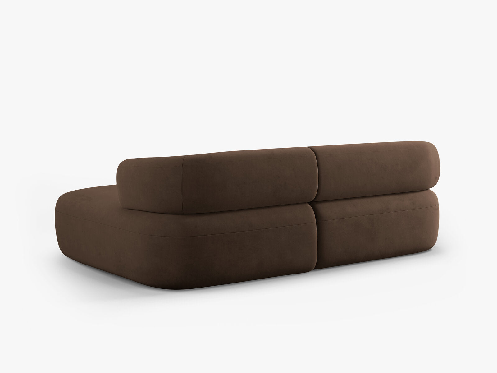 Micadoni 5-Sitzer Ecksofa Jenny Kleine Version Rechts Samt Salvador Schokolade