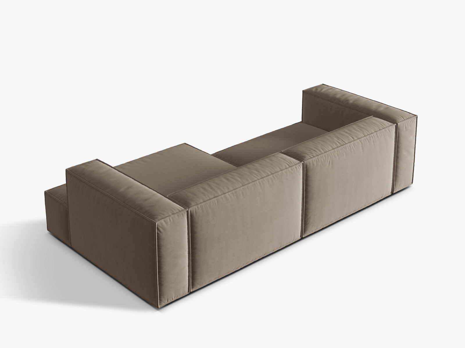 Micadoni Ecksofa Nuria 4-Sitzer Rechts Samt Warmes Grau