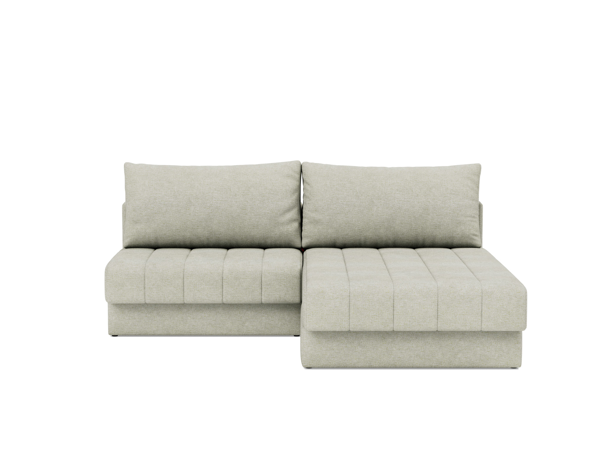 Schlafsofa Akello mit Chaiselongue Flachgewebe Avella 280-Sand