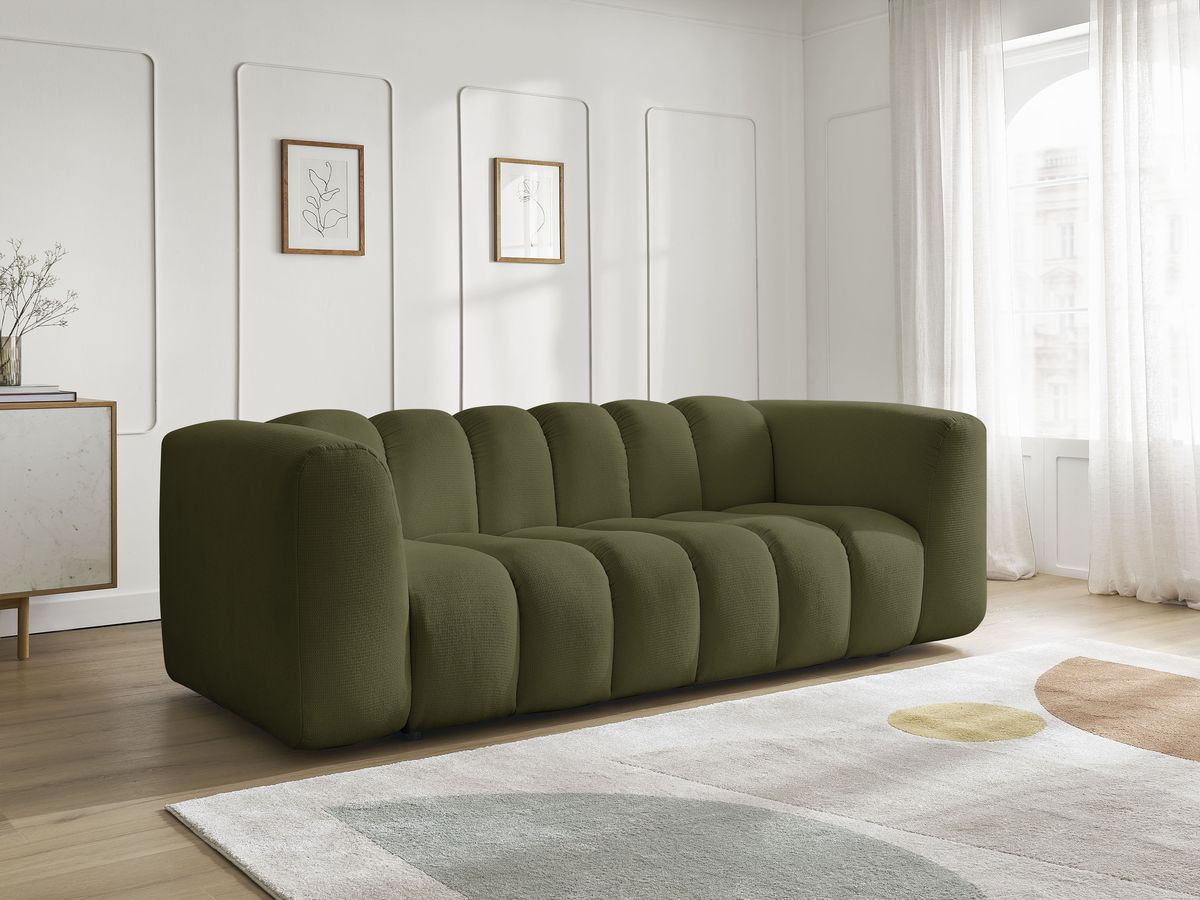 Bobochic Talia Sofa 3-Sitzer Melange-Stoff Grün