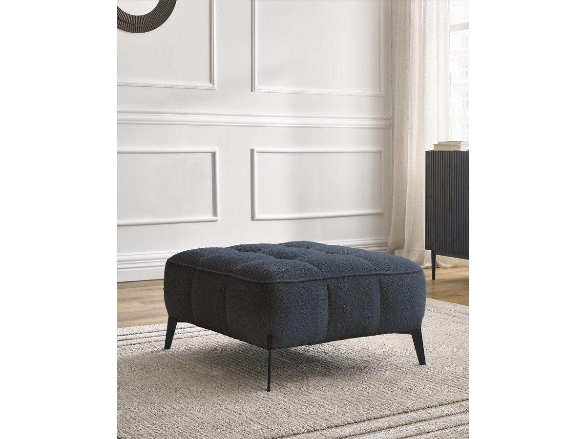 Bobochic Anis Pouf Bouclé-Stoff Dunkelblau