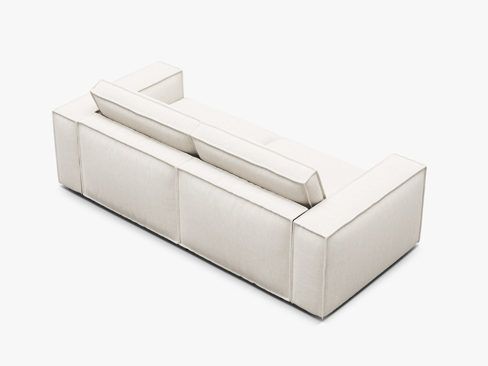 Micadoni modulares Sofa Pola 3-Sitzer Strukturierter Stoff Babel Weiß