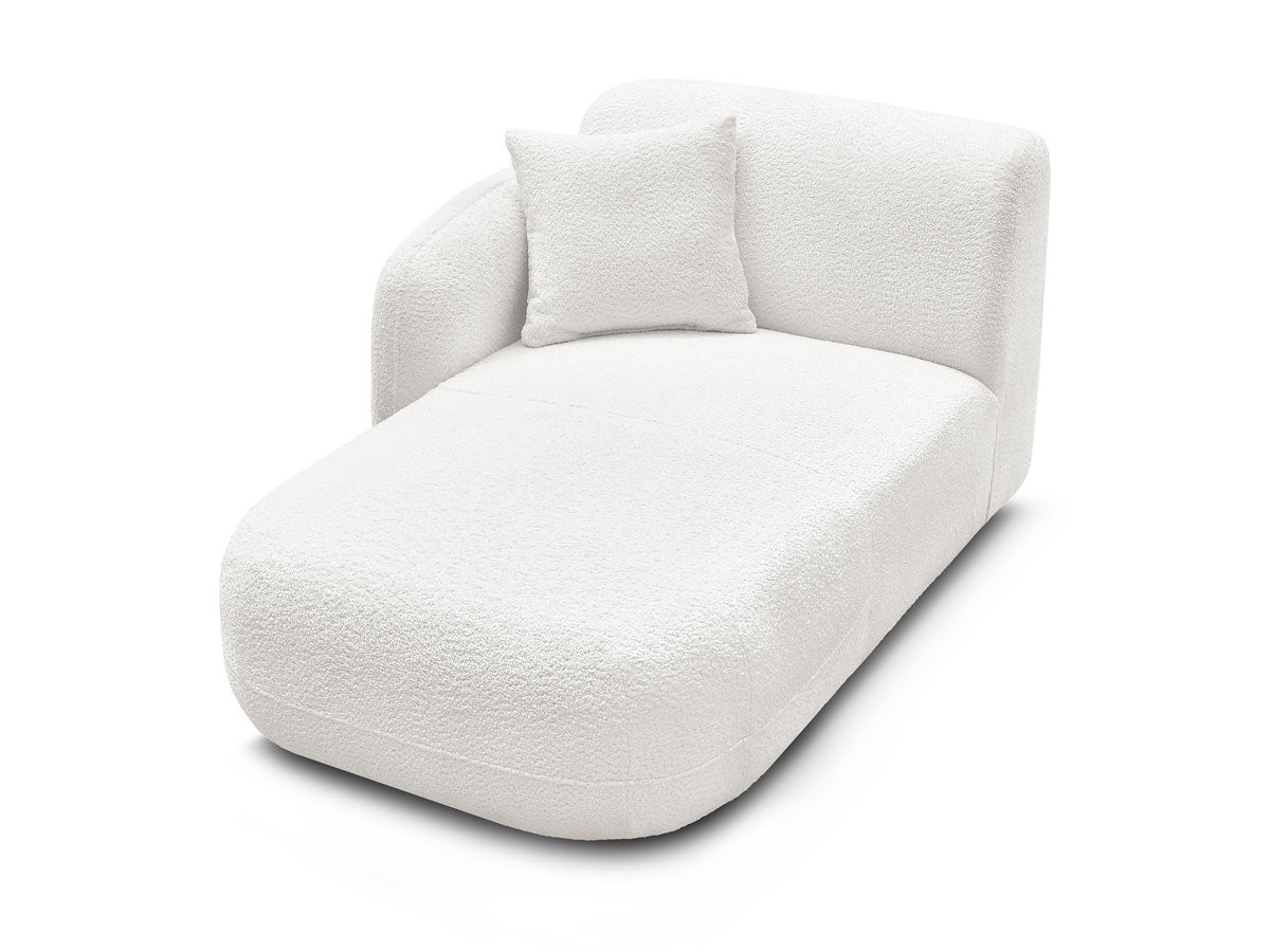 Bobochic Anda Méridienne-Modul Chenille Weiß Ecke links