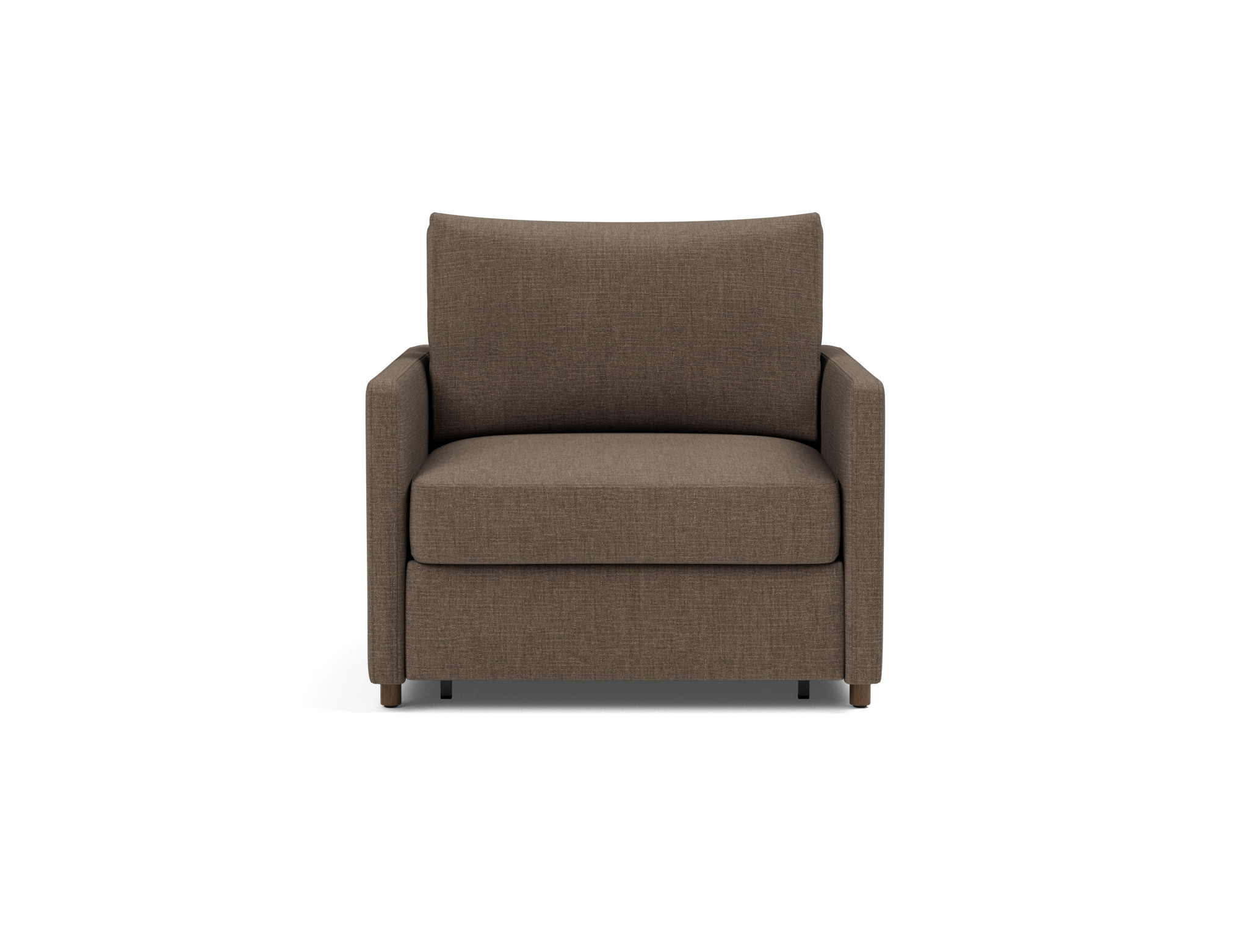 Schlafsessel Neah mit Slim-Armlehnen Chenille Esina 411-Cedar-Brown