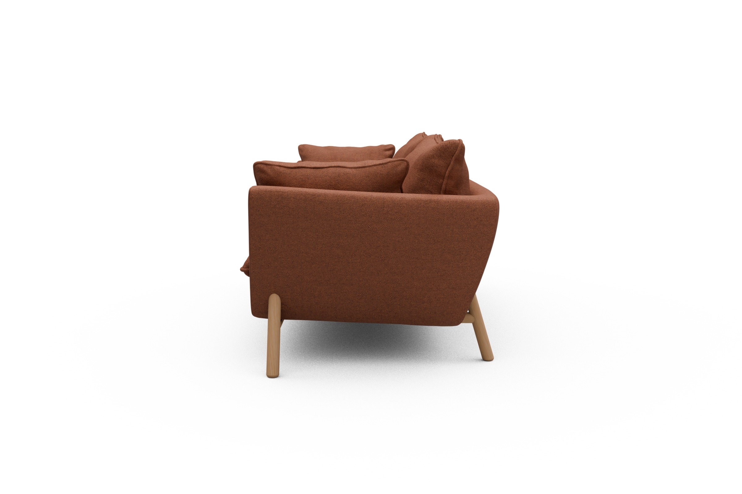 Sofa Emil PREMIUM 3-Sitzer Beinfarbe Eiche Natur Weda-Rust