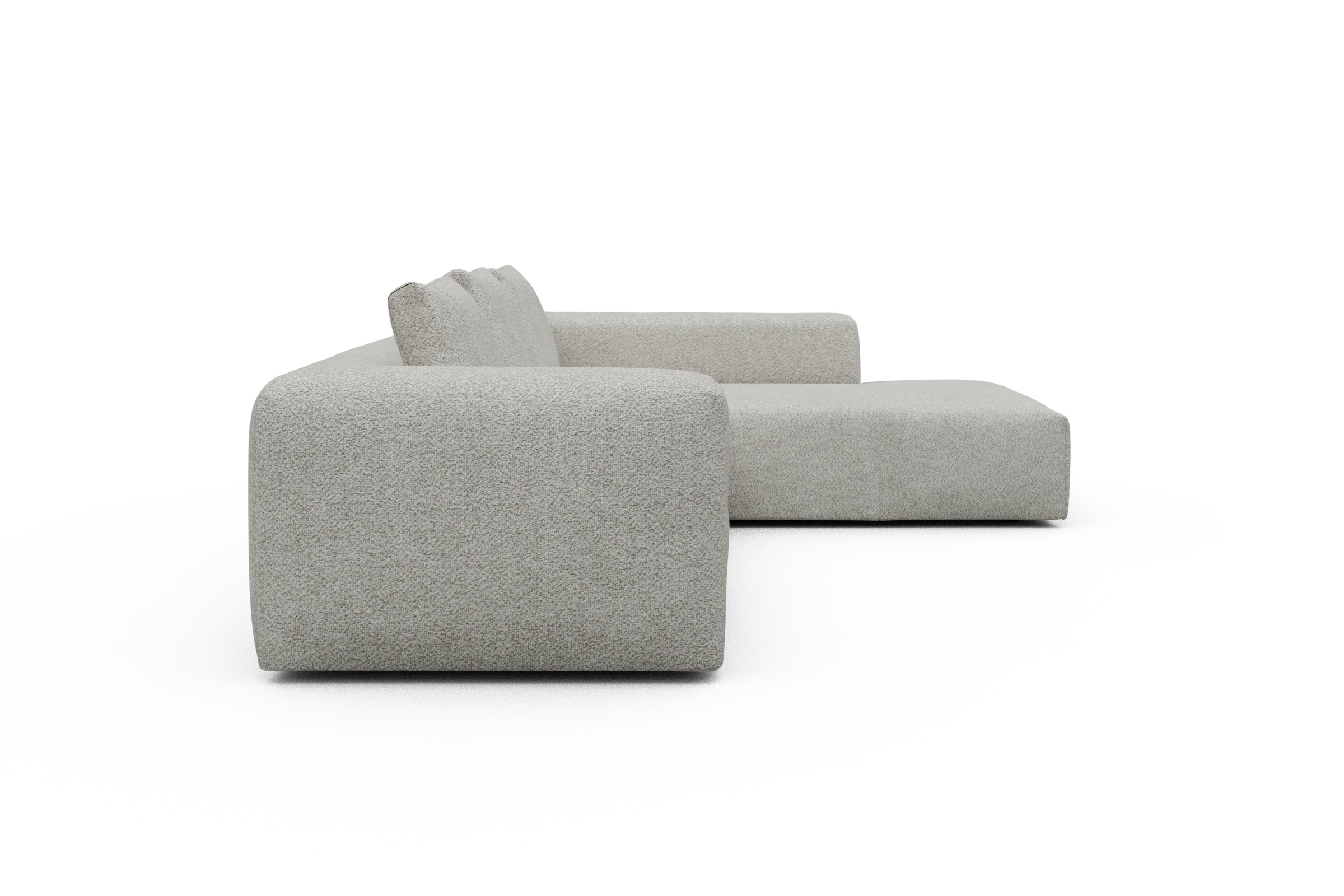 Ecksofa Fred Relax-Ecke rechts mit 2,5-Sitzer Vanora-Warm-Sand