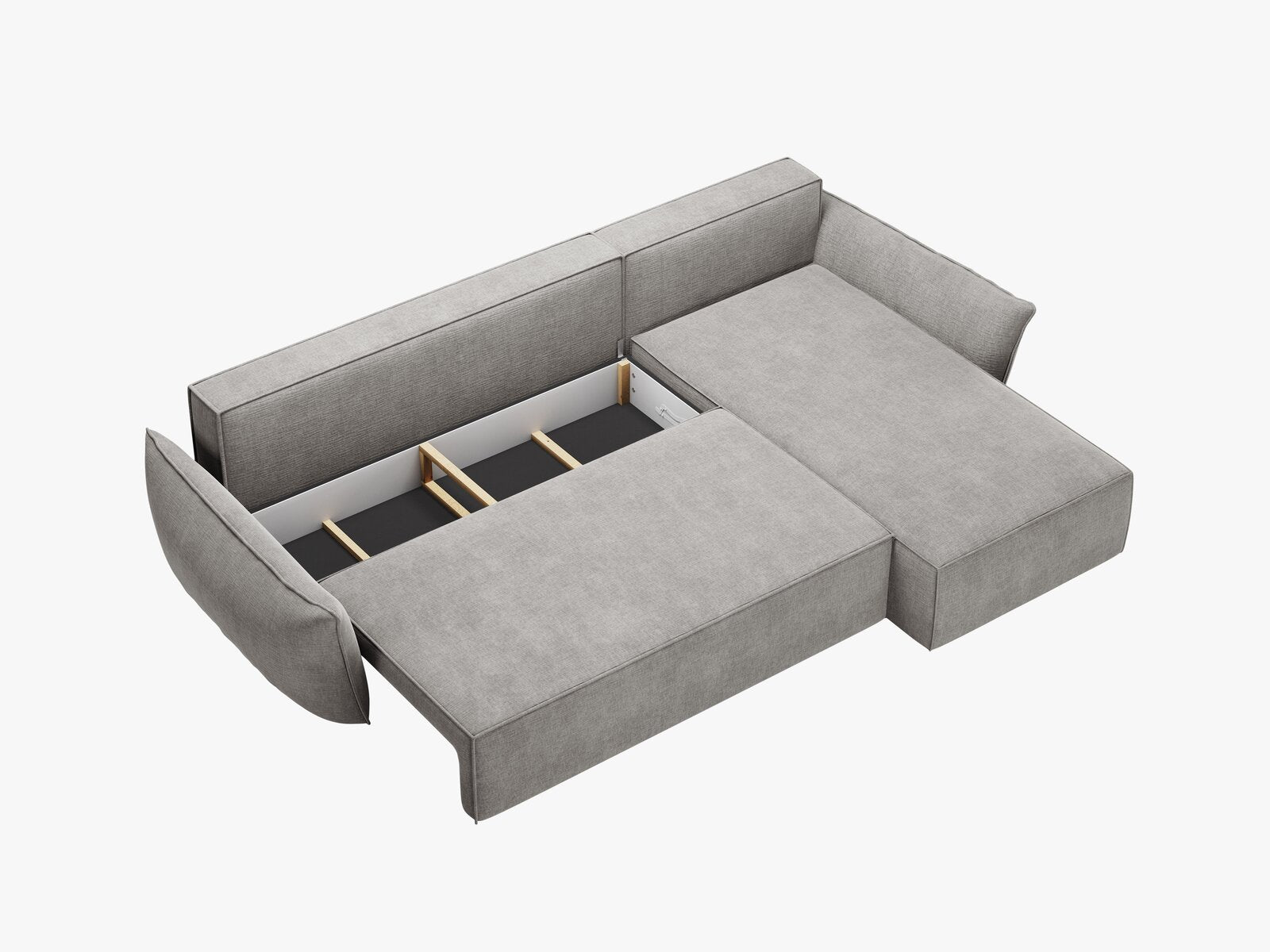 Micadoni Kaelle Ecksofa 4-Sitzer mit Schlaffunktion Rechts Chenille Over The Horizon Hellgrau