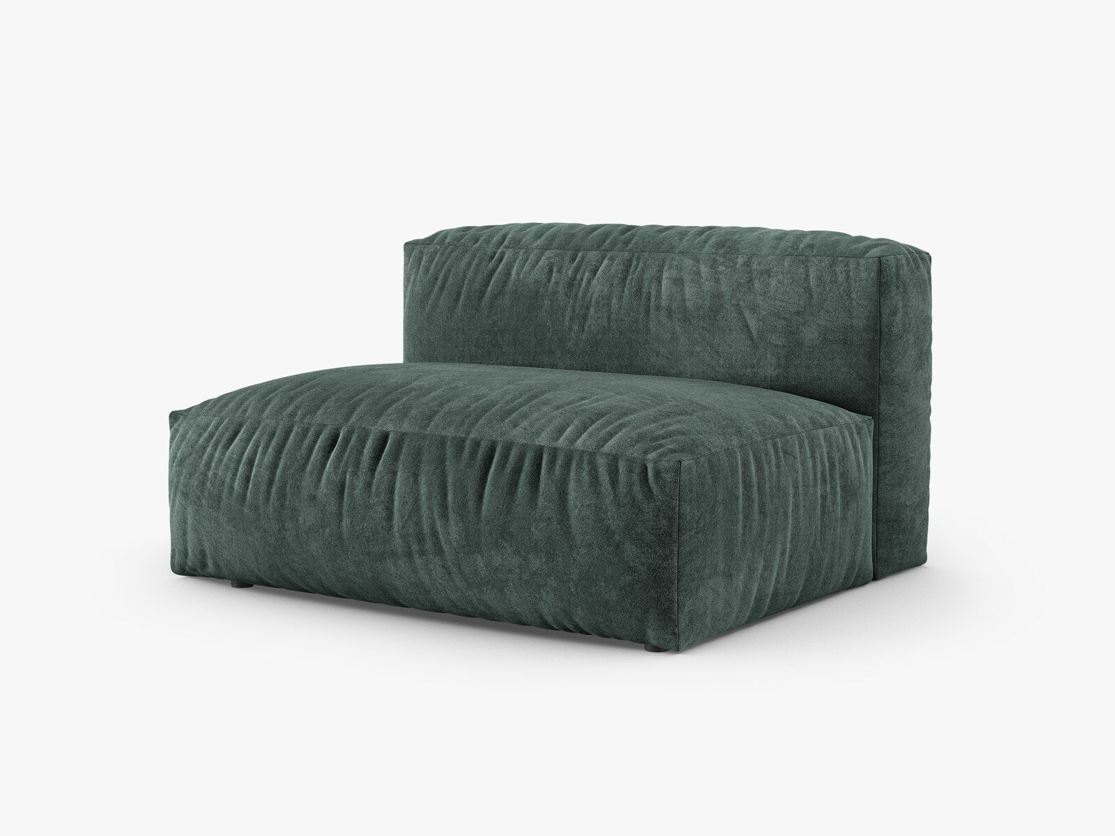 Micadoni Eckmodul mit Armlehne Martina 1-Sitzer Groß 90cm Sitztiefe Links Samt Vogue Petrol