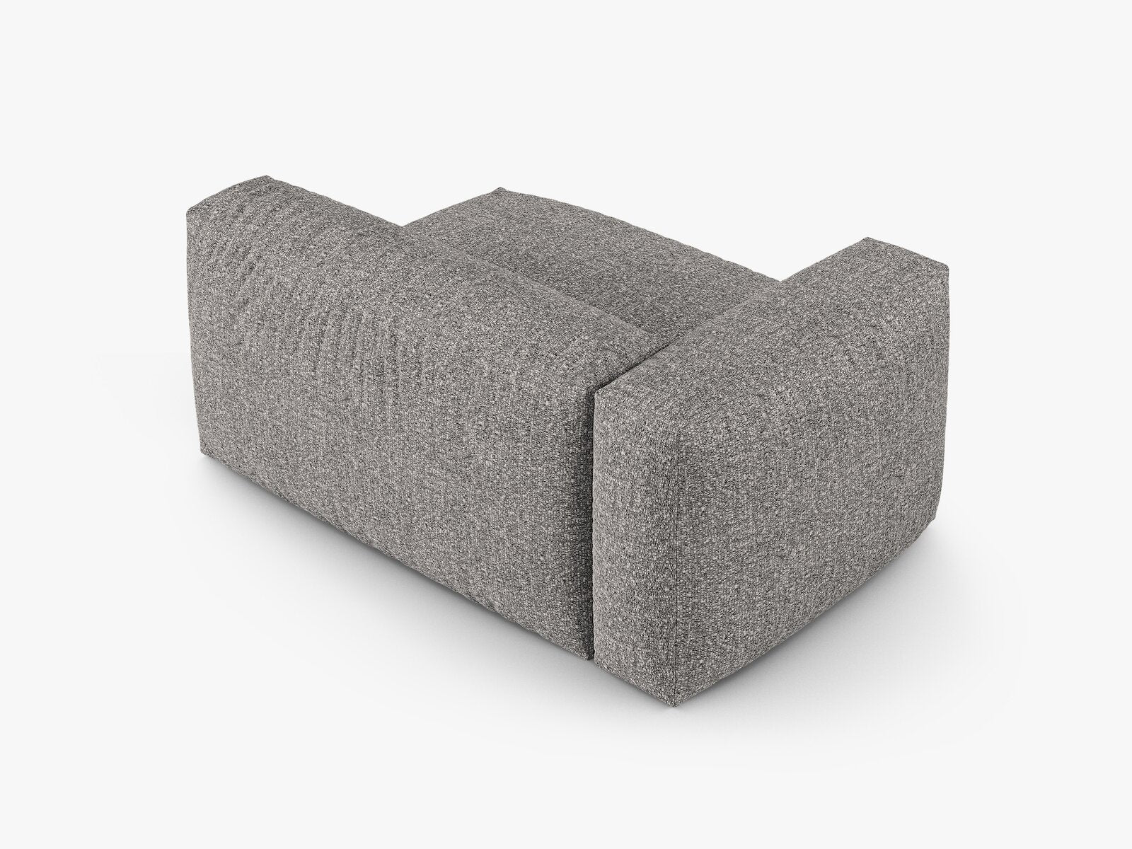 Micadoni Eckmodul mit Armlehne Martina 1-Sitzer Groß 90cm Sitztiefe Links Boucle Monet Graphit